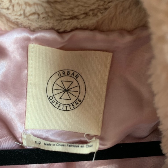 Faux fur beige/light pink Teddy jacket - Picture 3 of 9